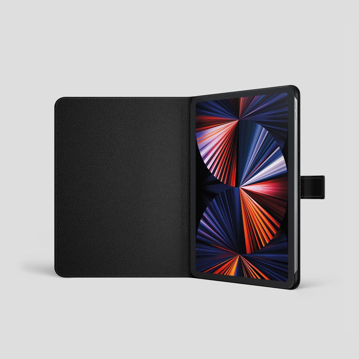Black iPad Pro 11-inch Folio Case Alligator with Black Metal -2 | Black-Black