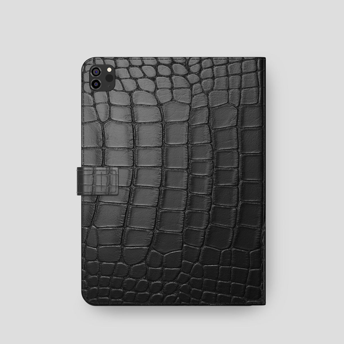 Black iPad Pro 11-inch Folio Case Alligator with Black Metal -5 | Black-Black