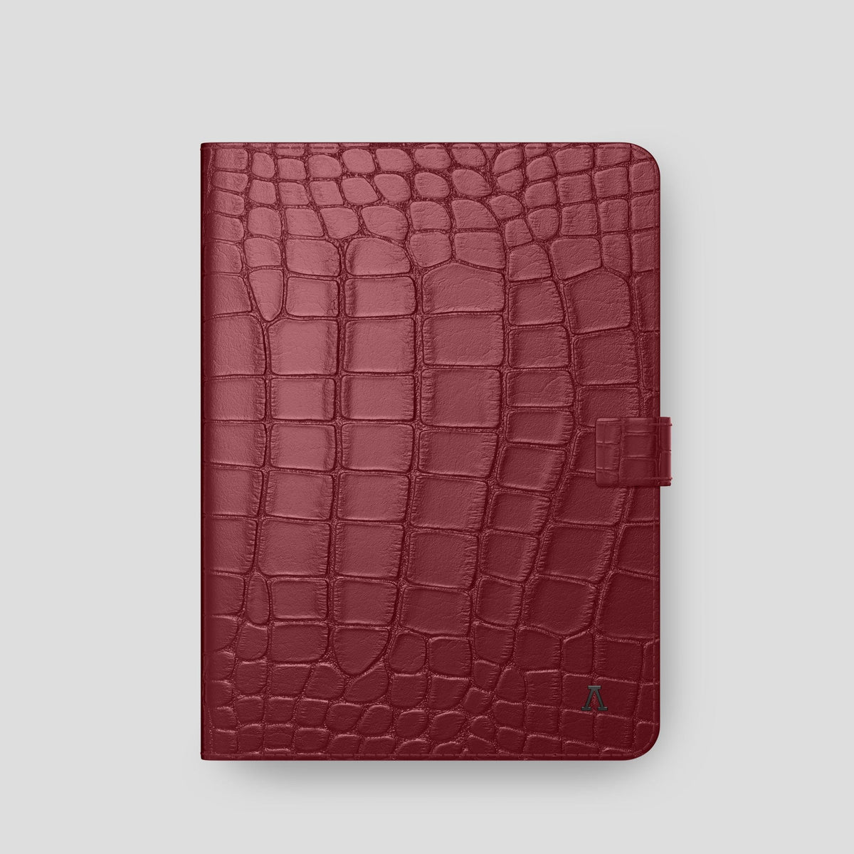 Burgundy iPad Pro 11-inch Folio Case Alligator with Black Metal -4 | Burgundy-Black