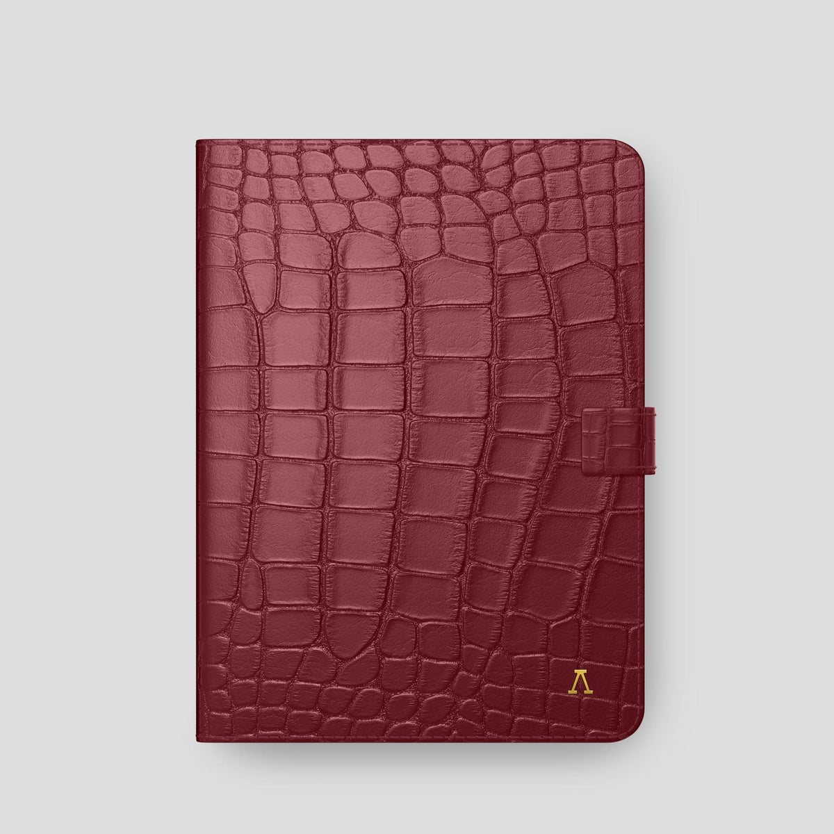 Burgundy iPad Pro 11-inch Folio Case Alligator with Gold Metal -4 | Burgundy-Gold