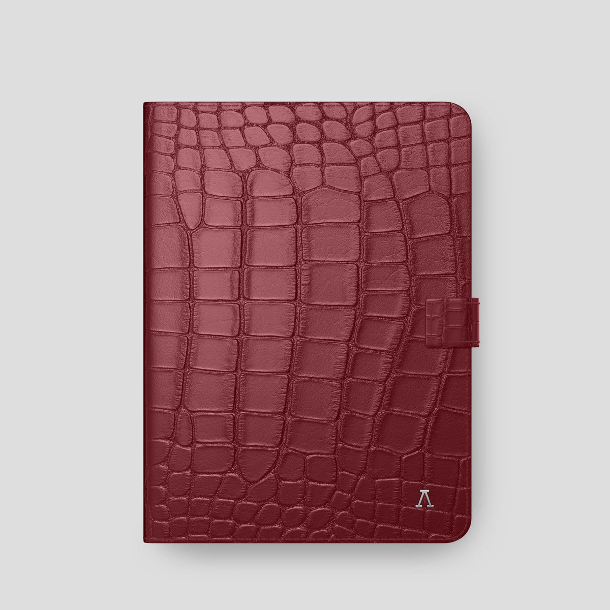 Burgundy iPad Pro 11-inch Folio Case Alligator with Steel Metal -4 | Burgundy-Steel