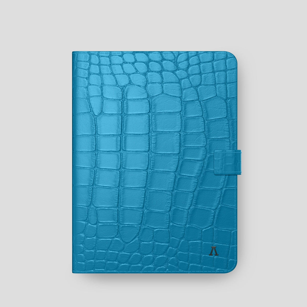 Curaçao-Blue iPad Pro 11-inch Folio Case Alligator with Black Metal -4 | Curaçao-Blue-Black