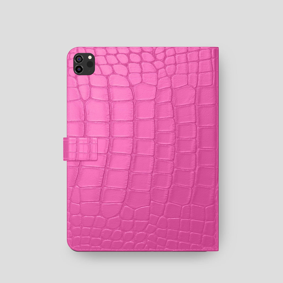 Fuchsia iPad Pro 11-inch Folio Case Alligator with Black Metal -5 | Fuchsia-Black