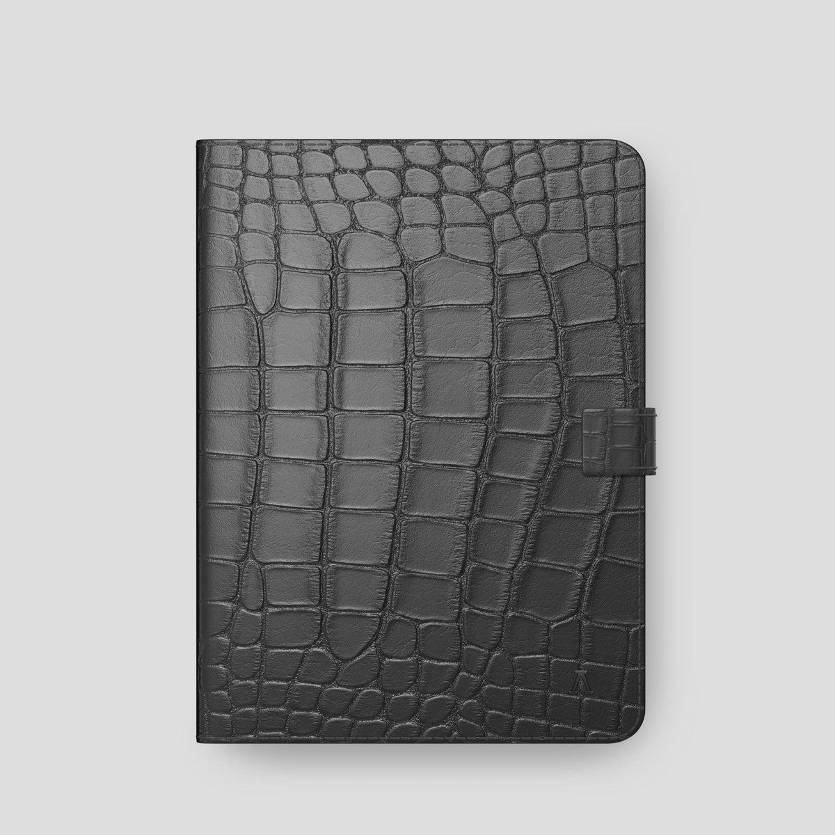 Grey iPad Pro 11-inch Folio Case Alligator with Black Metal -4 | Grey-Black