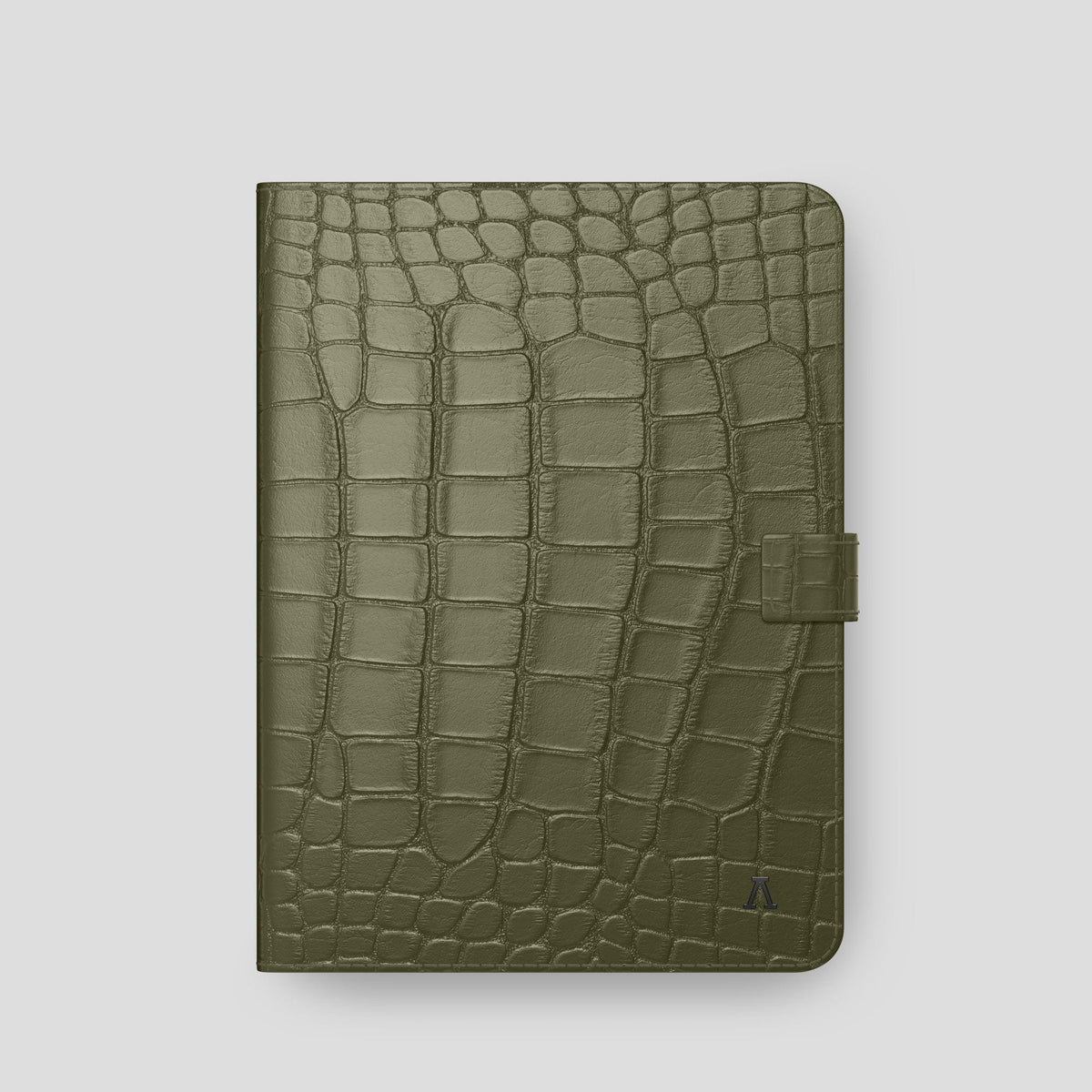 Kaki-Green iPad Pro 11-inch Folio Case Alligator with Black Metal -4 | Kaki-Green-Black