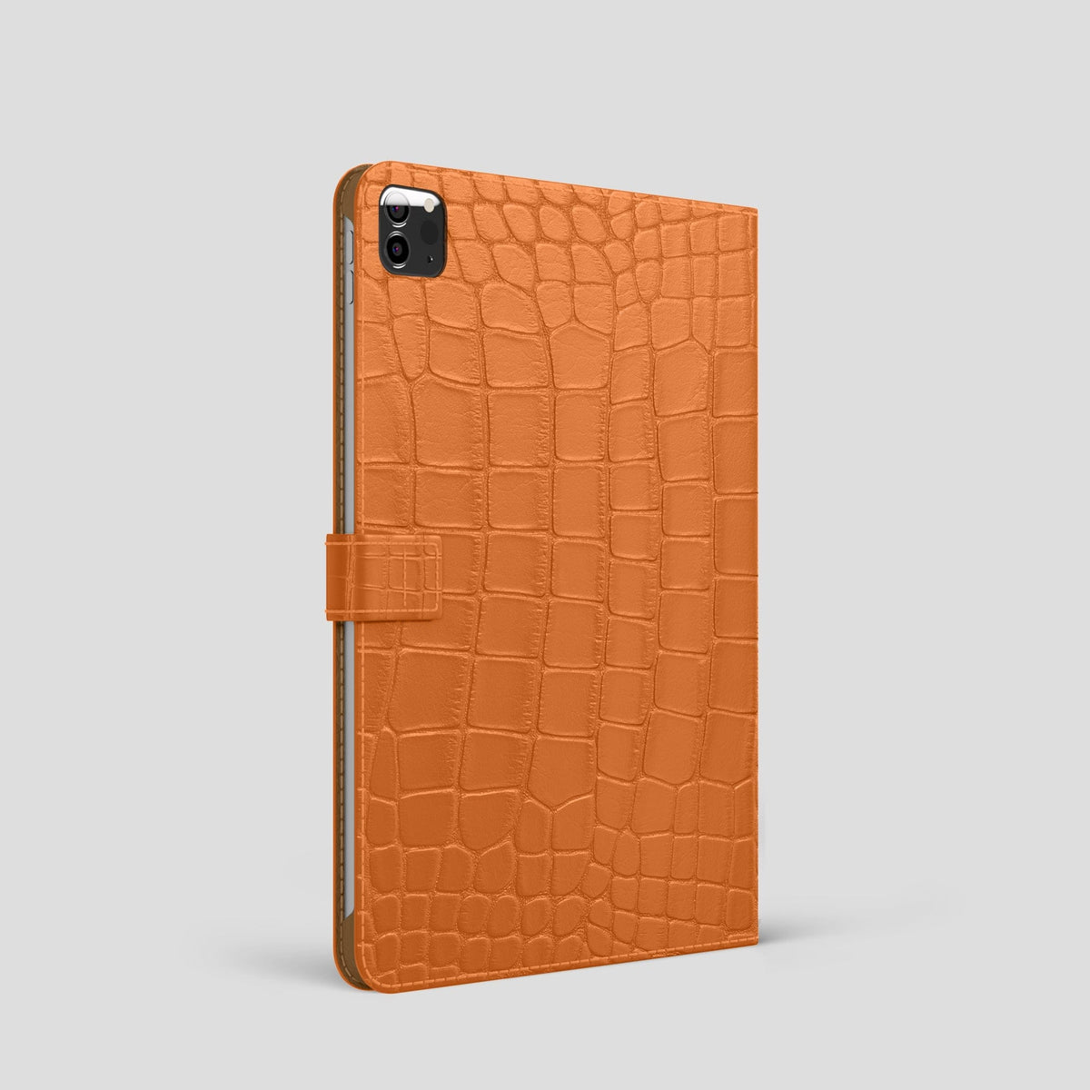 Orange iPad Pro 11-inch Folio Case Alligator with Black Metal -1 | Orange-Black