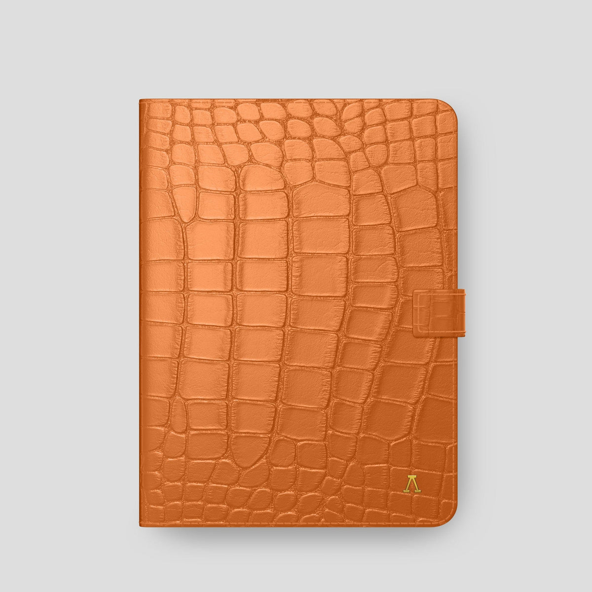 Orange iPad Pro 11-inch Folio Case Alligator with Gold Metal -4 | Orange-Gold