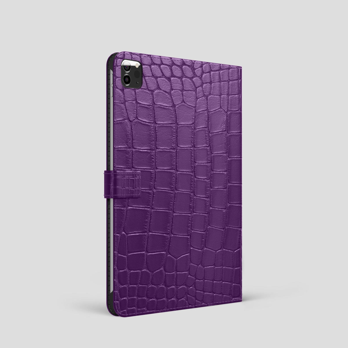 Purple iPad Pro 11-inch Folio Case Alligator with Black Metal -1 | Purple-Black