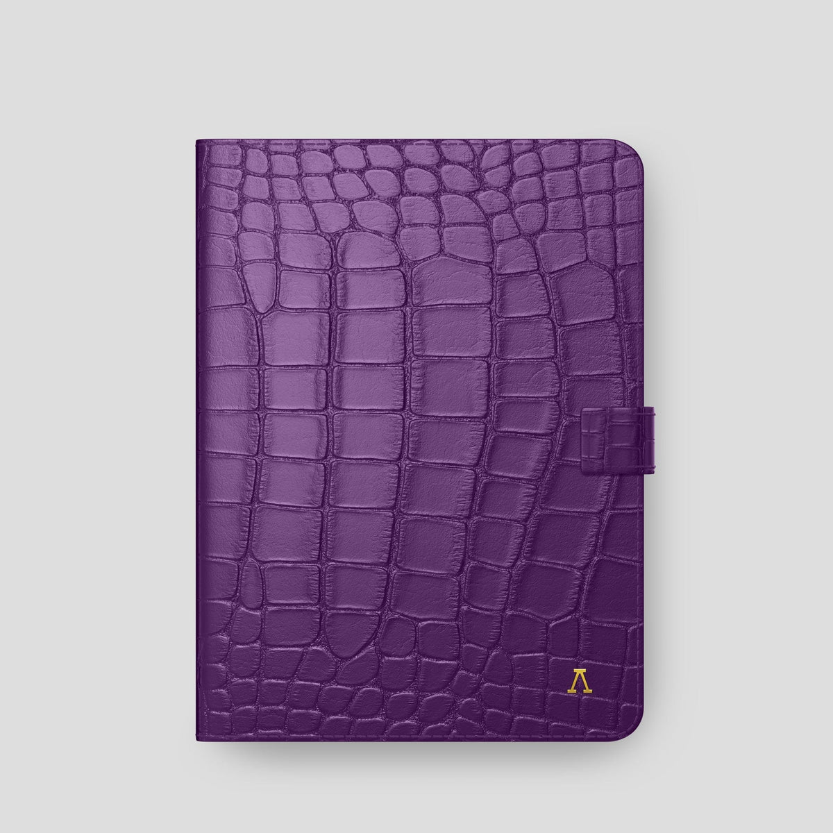 Purple iPad Pro 11-inch Folio Case Alligator with Gold Metal -4 | Purple-Gold