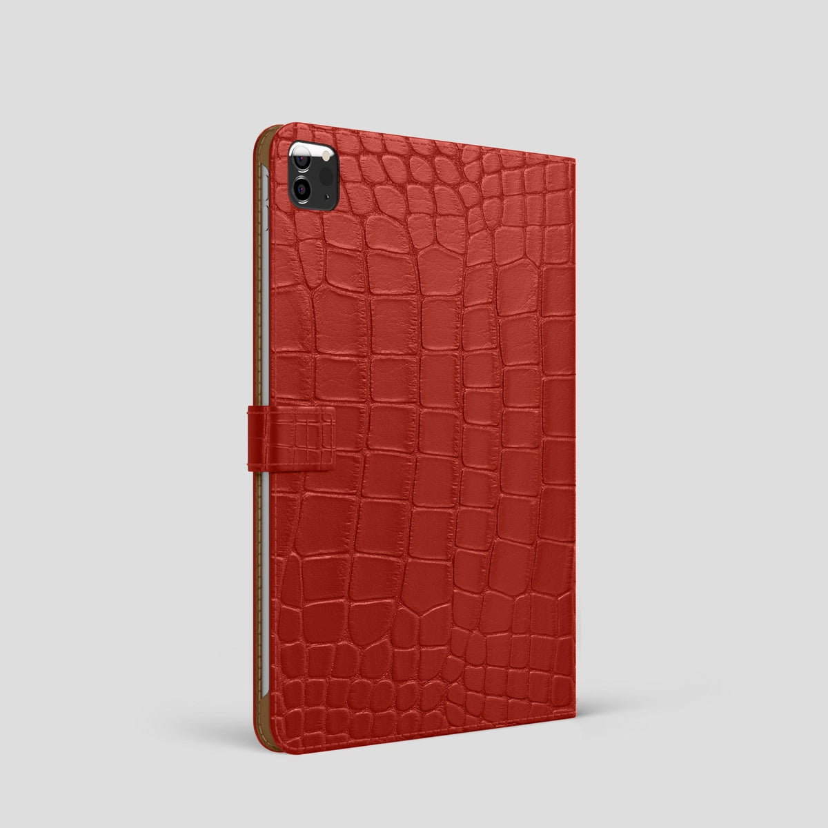 Red iPad Pro 11-inch Folio Case Alligator with Black Metal -1 | Red-Black