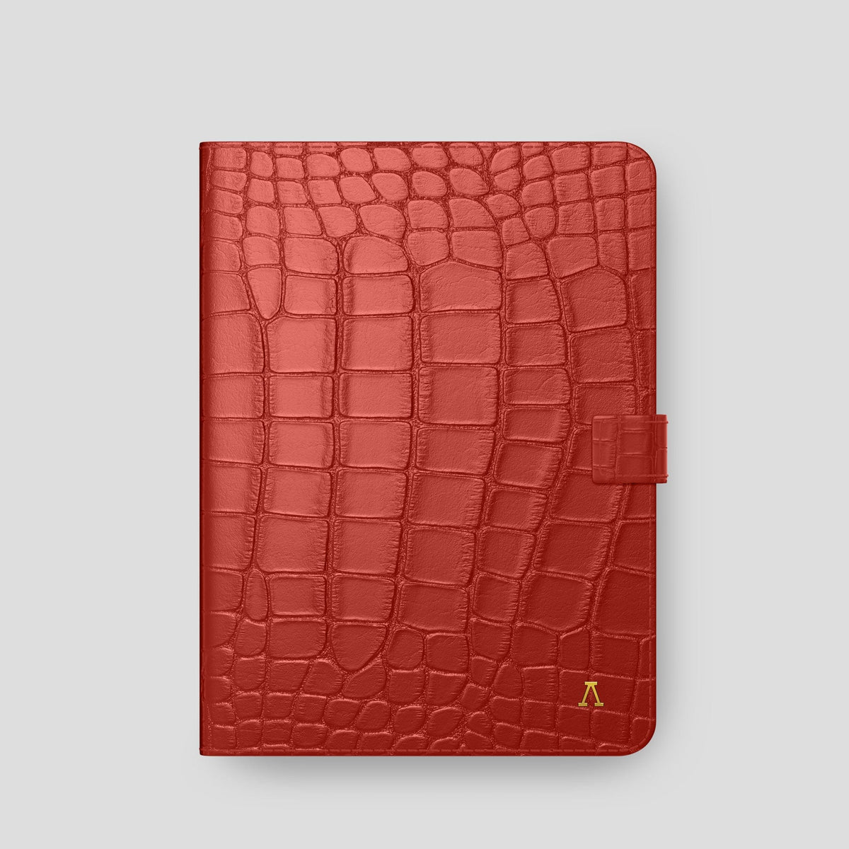 Red iPad Pro 11-inch Folio Case Alligator with Gold Metal -4 | Red-Gold