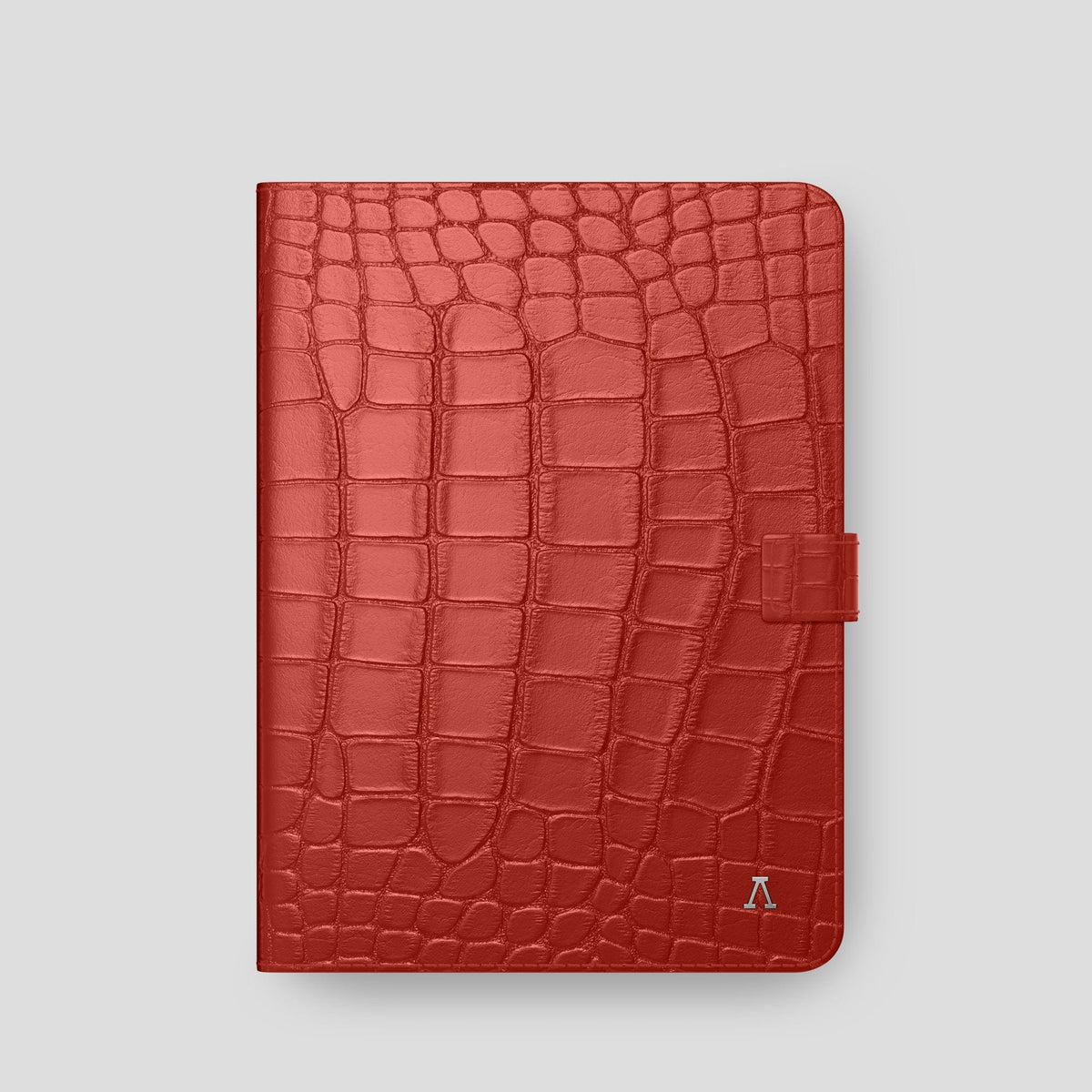 Red iPad Pro 11-inch Folio Case Alligator with Steel Metal -4 | Red-Steel