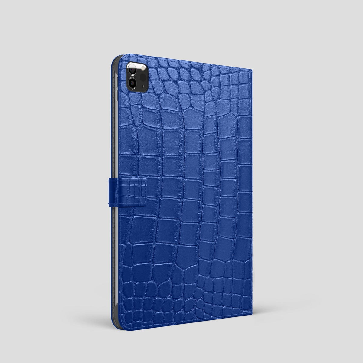 Royal Blue iPad Pro 11-inch Folio Case Alligator with Gold Metal -1 | Royal-Blue-Gold