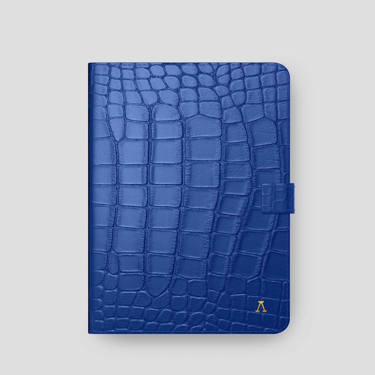 Royal Blue iPad Pro 11-inch Folio Case Alligator with Gold Metal -4 | Royal-Blue-Gold