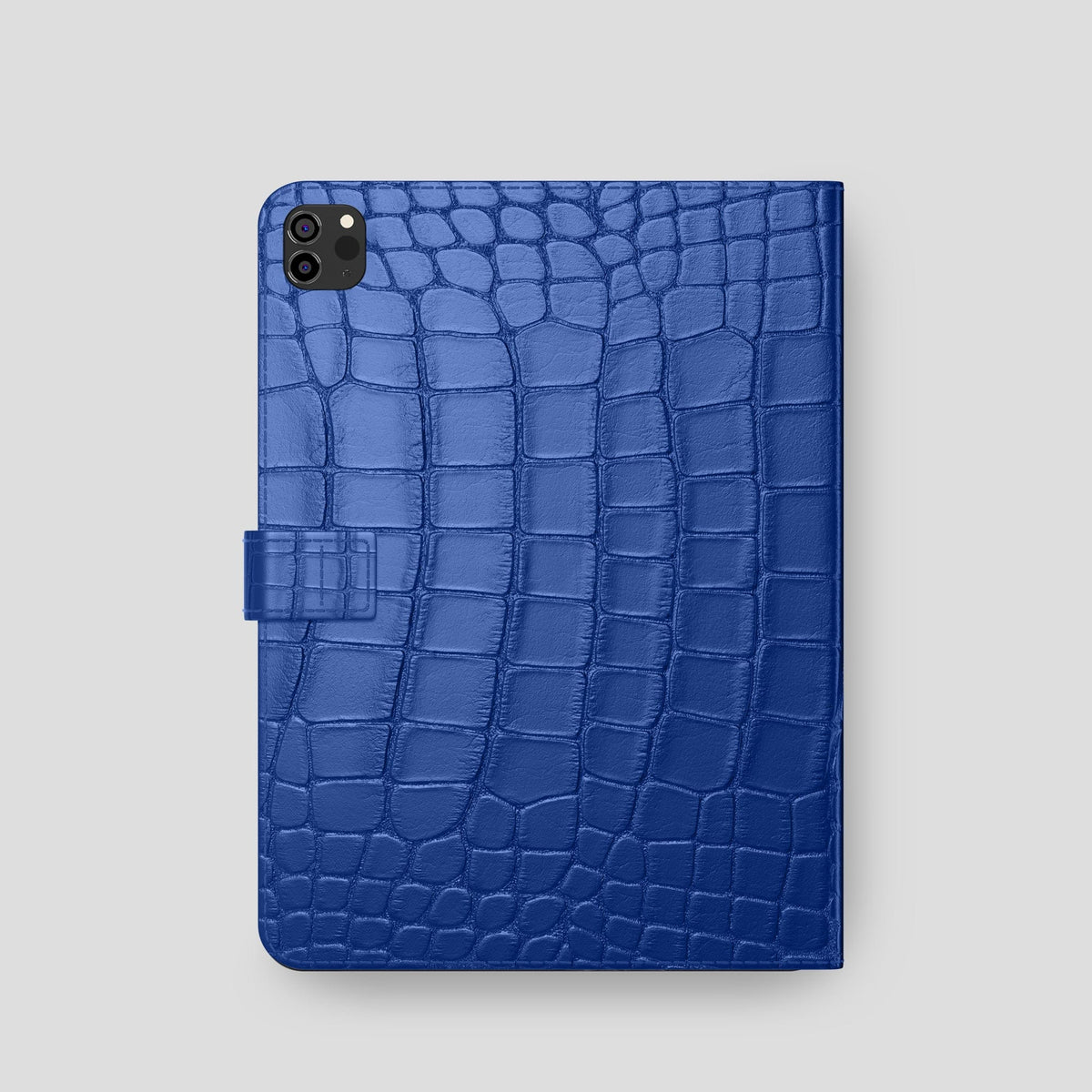 Royal Blue iPad Pro 11-inch Folio Case Alligator with Gold Metal -5 | Royal-Blue-Gold