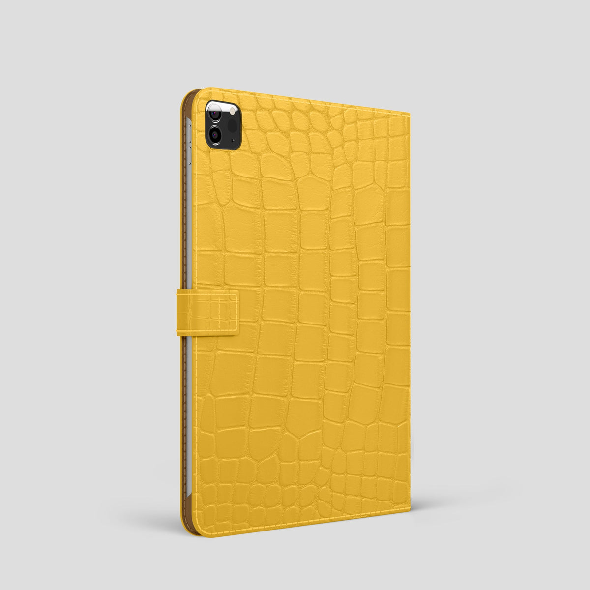 Yellow iPad Pro 11-inch Folio Case Alligator with Steel Metal -1 | Yellow-Steel