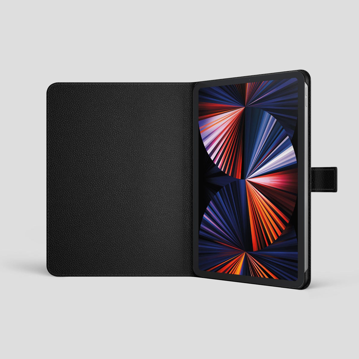 Black iPad Pro 12.9-inch Folio Case Alligator with Gold Metal -2 | Black-Gold
