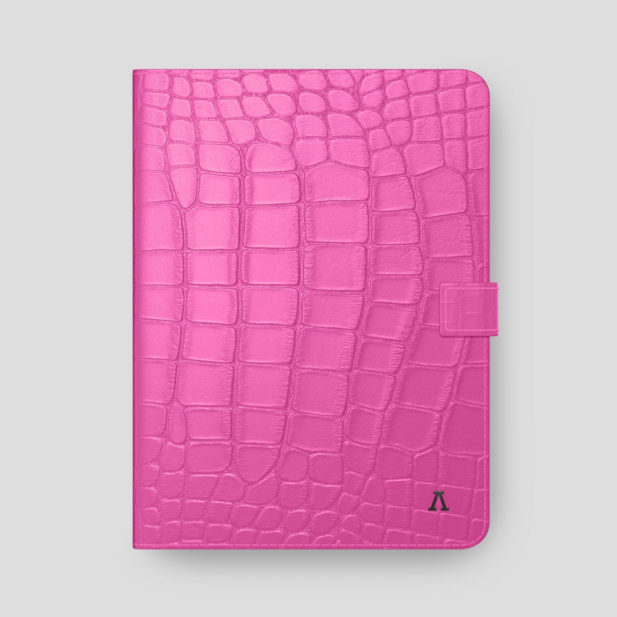 Fuchsia iPad Pro 12.9-inch Folio Case Alligator with Black Metal -4 | Fuchsia-Black