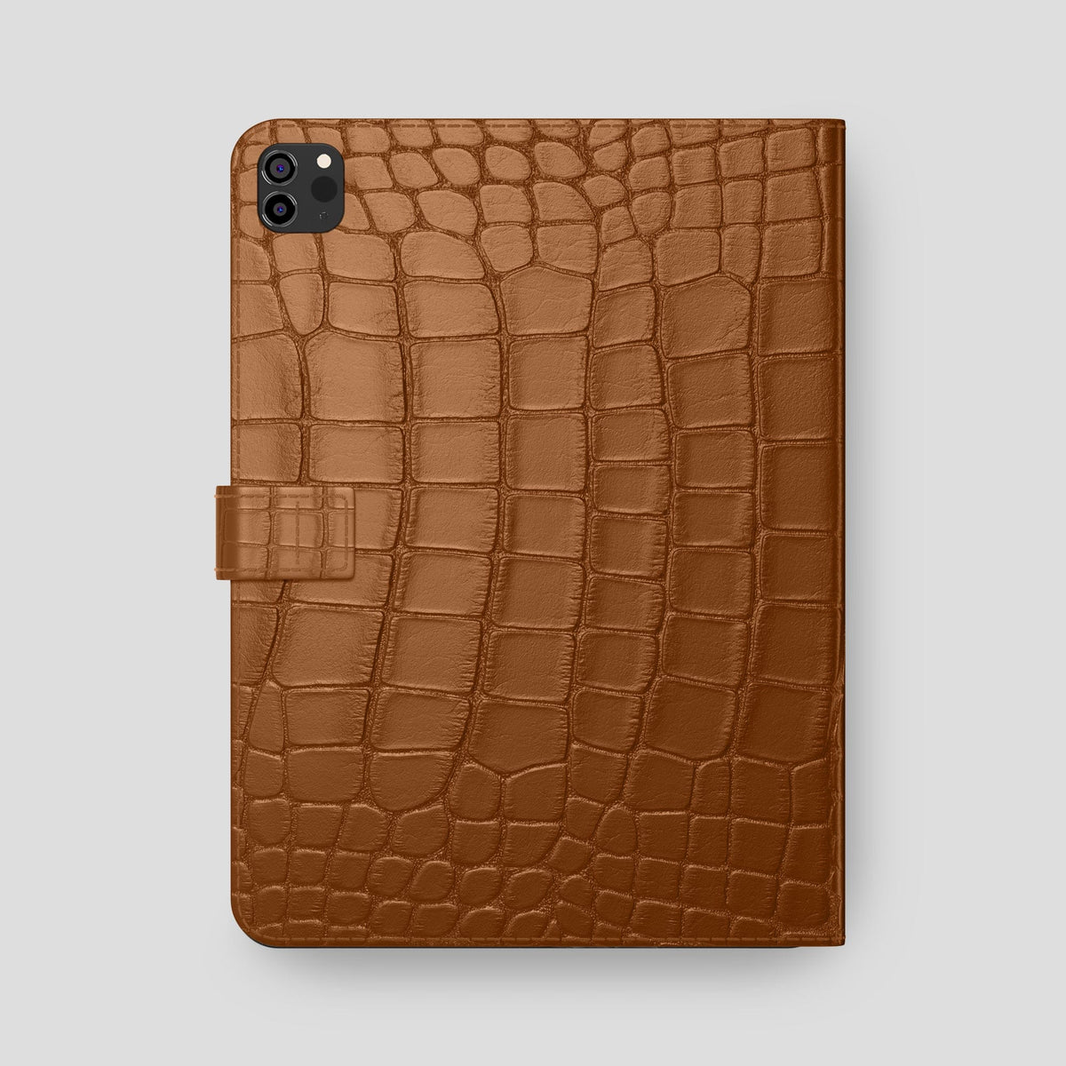 Honey iPad Pro 12.9-inch Folio Case Alligator with Black Metal -5 | Honey-Black