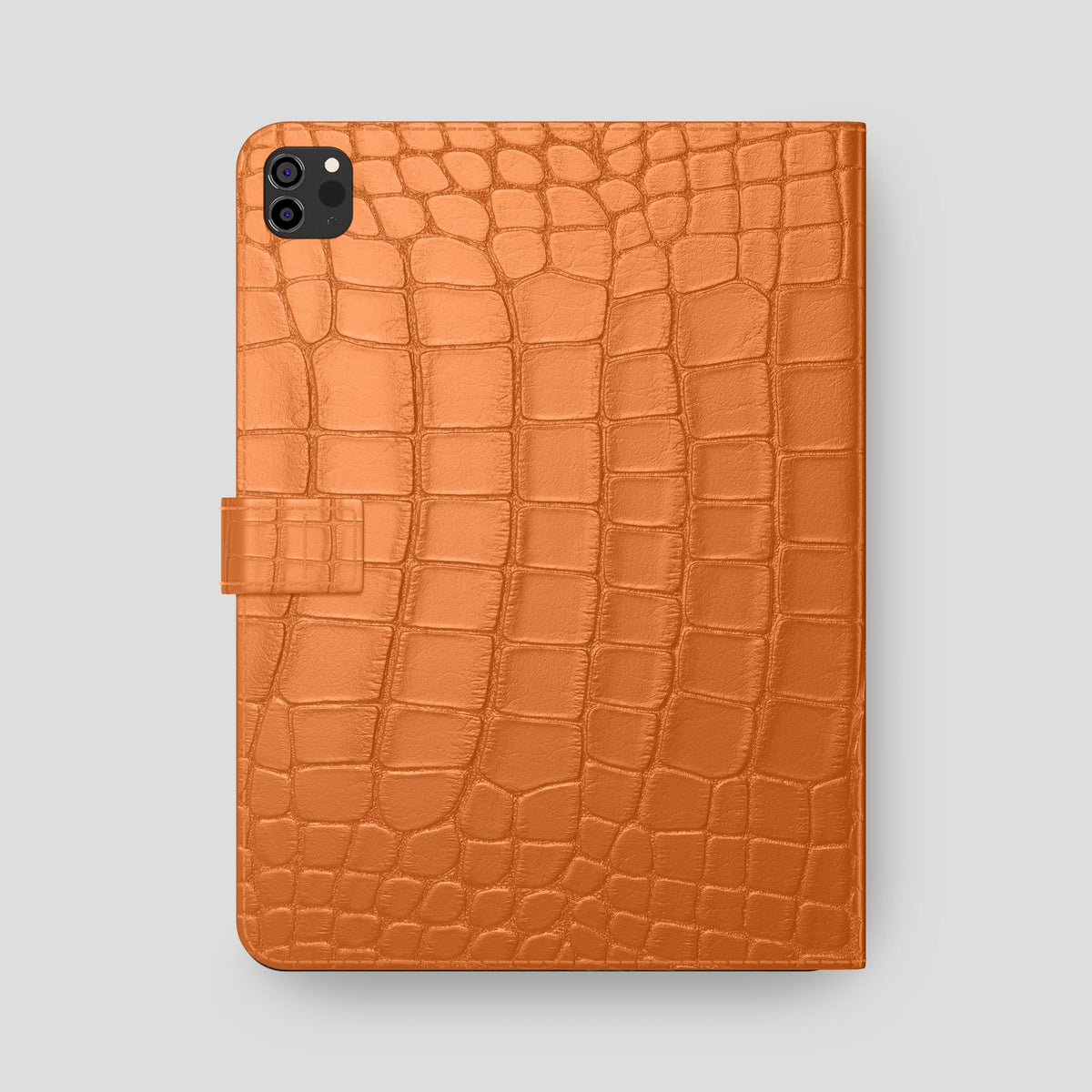 Orange iPad Pro 12.9-inch Folio Case Alligator with Black Metal -5 | Orange-Black