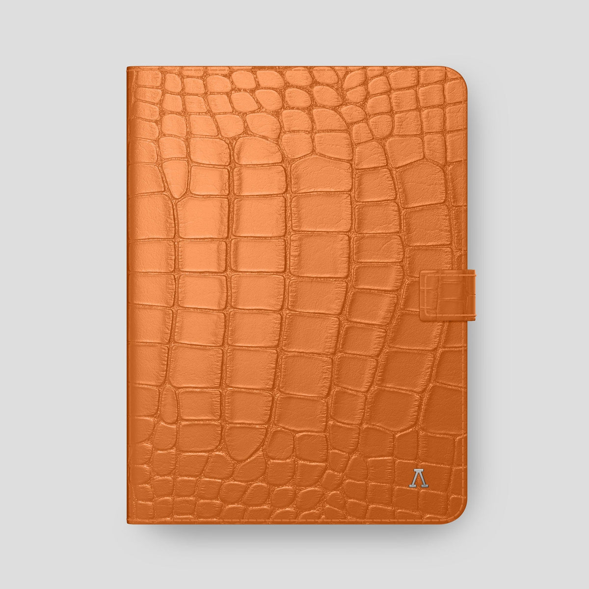 Orange iPad Pro 12.9-inch Folio Case Alligator with Steel Metal -4 | Orange-Steel