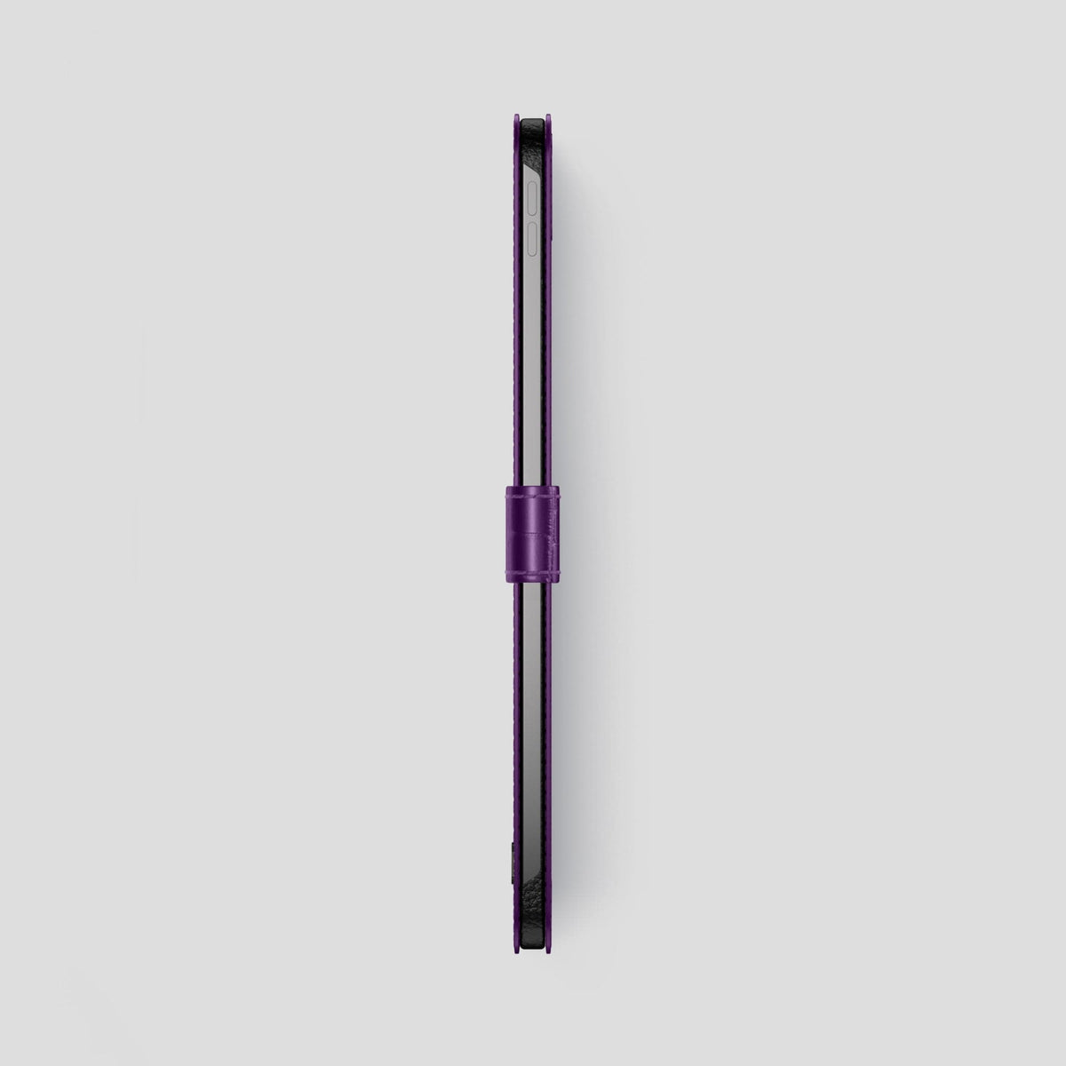 Purple iPad Pro 12.9-inch Folio Case Alligator with Black Metal -3 | Purple-Black
