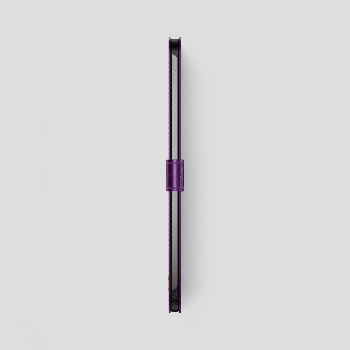 Purple iPad Pro 12.9-inch Folio Case Alligator with Gold Metal -3 | Purple-Gold