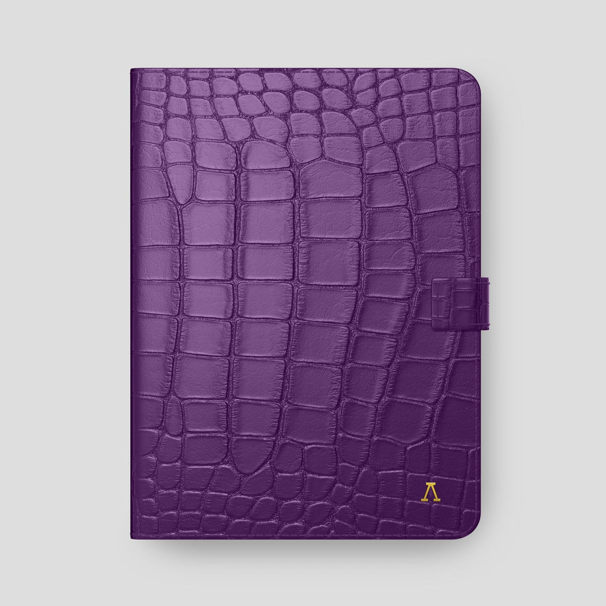 Purple iPad Pro 12.9-inch Folio Case Alligator with Gold Metal -4 | Purple-Gold