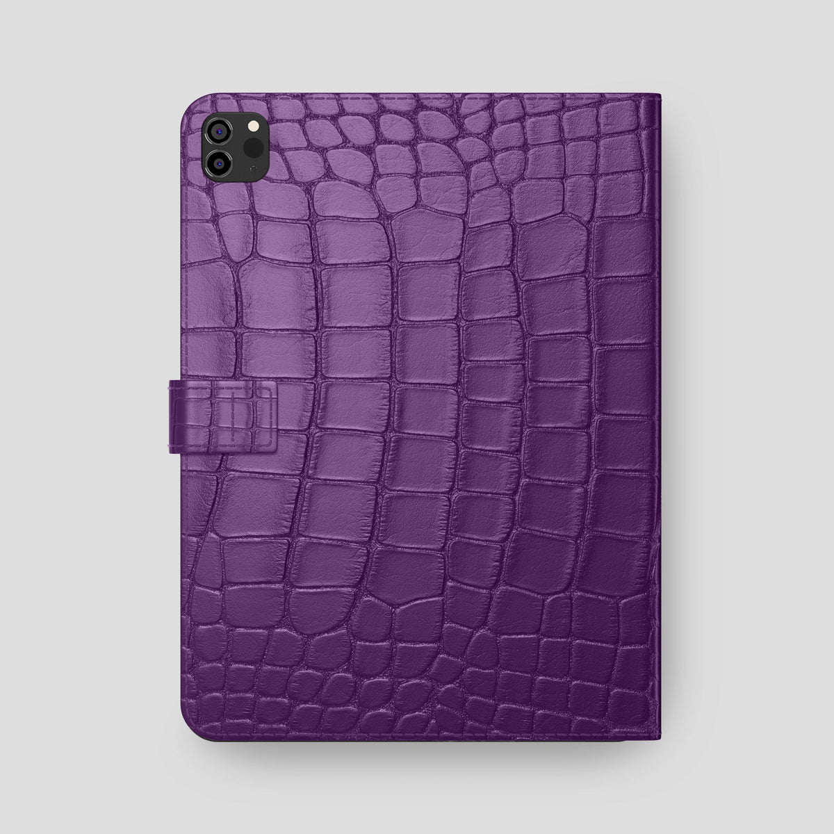 Purple iPad Pro 12.9-inch Folio Case Alligator with Gold Metal -5 | Purple-Gold