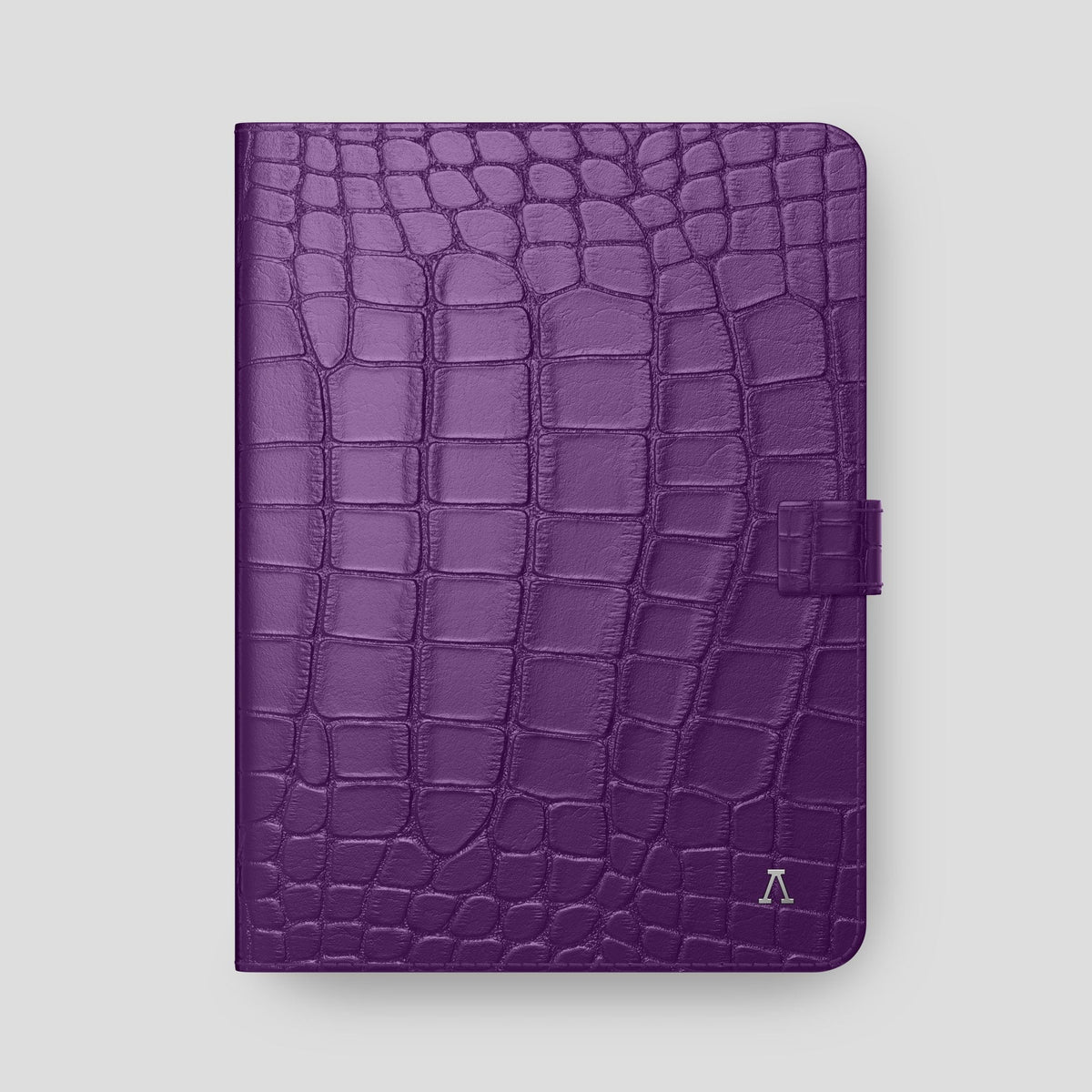Purple iPad Pro 12.9-inch Folio Case Alligator with Steel Metal -4 | Purple-Steel