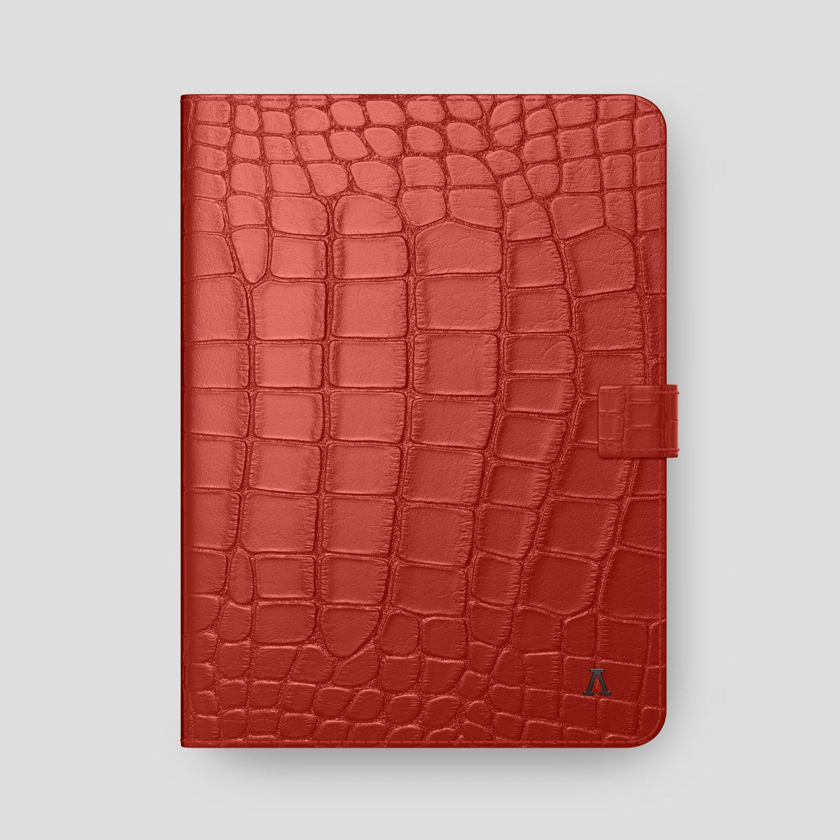 Red iPad Pro 12.9-inch Folio Case Alligator with Black Metal -4 | Red-Black