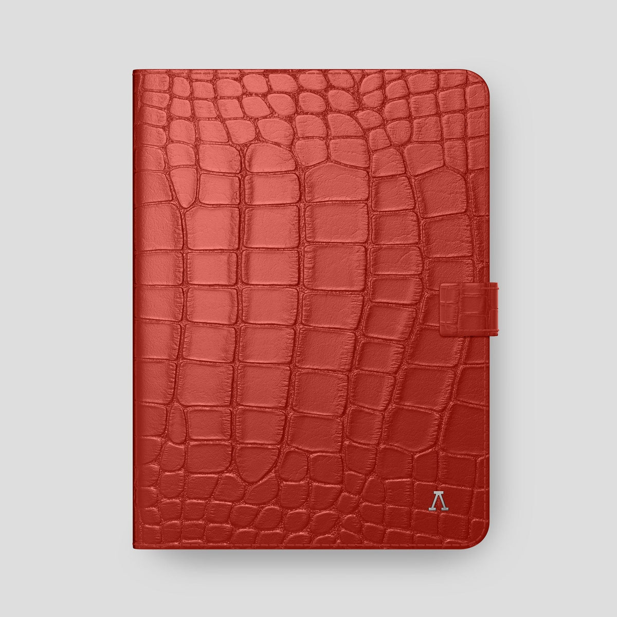 Red iPad Pro 12.9-inch Folio Case Alligator with Steel Metal -4 | Red-Steel