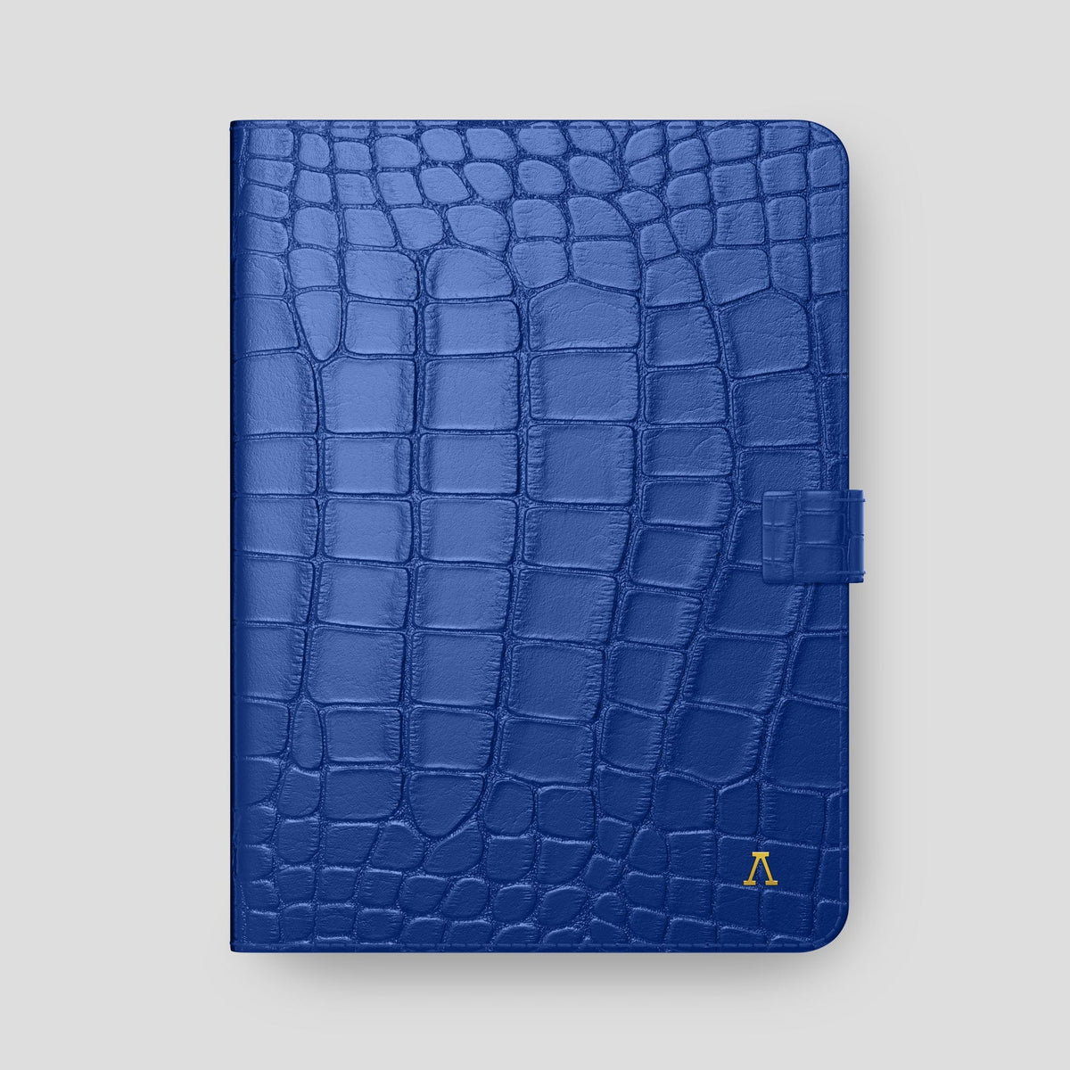 Royal Blue iPad Pro 12.9-inch Folio Case Alligator with Gold Metal -4 | Royal-Blue-Gold