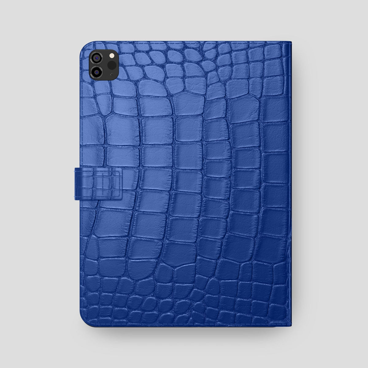 Royal Blue iPad Pro 12.9-inch Folio Case Alligator with Gold Metal -5 | Royal-Blue-Gold