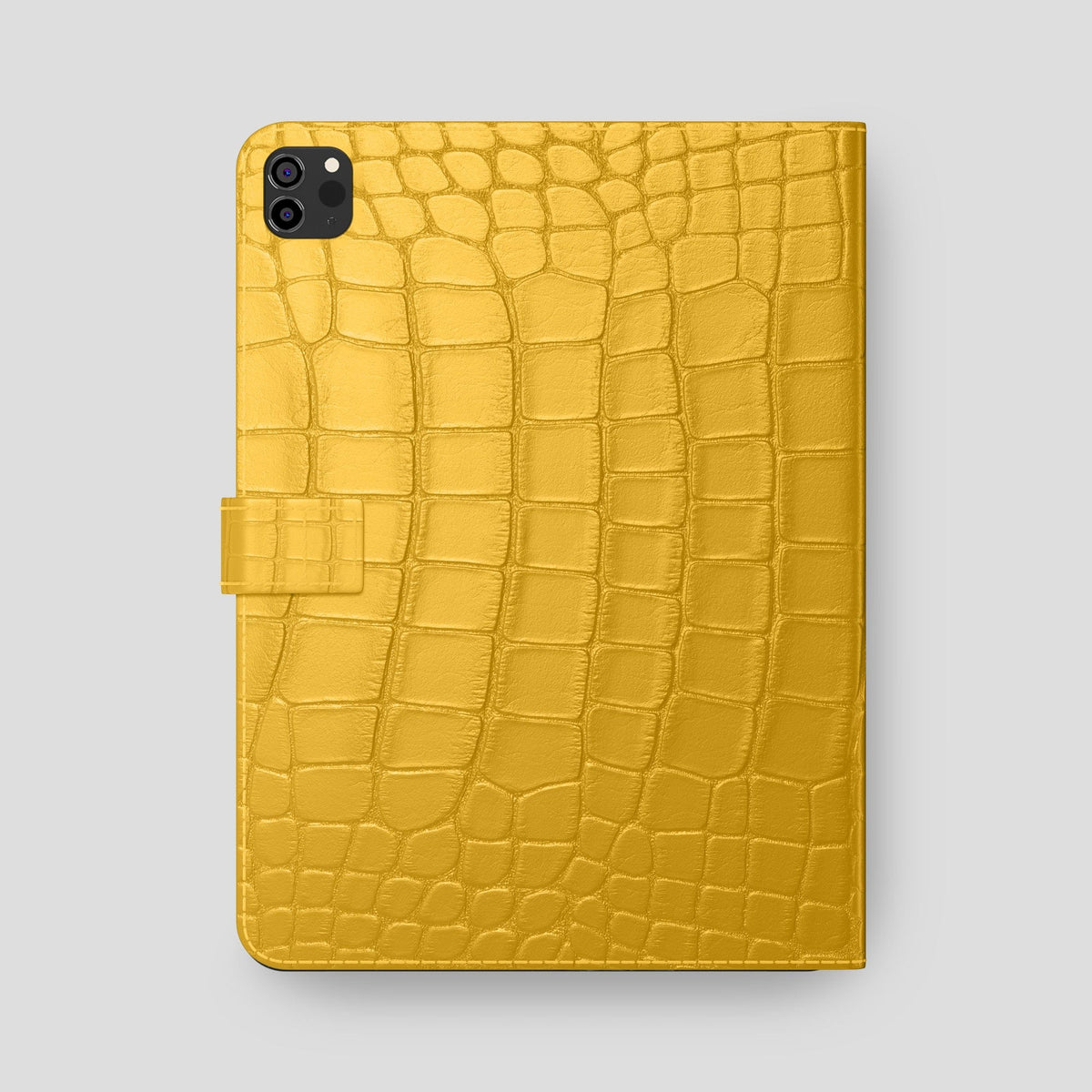 Yellow iPad Pro 12.9-inch Folio Case Alligator with Black Metal -5 | Yellow-Black