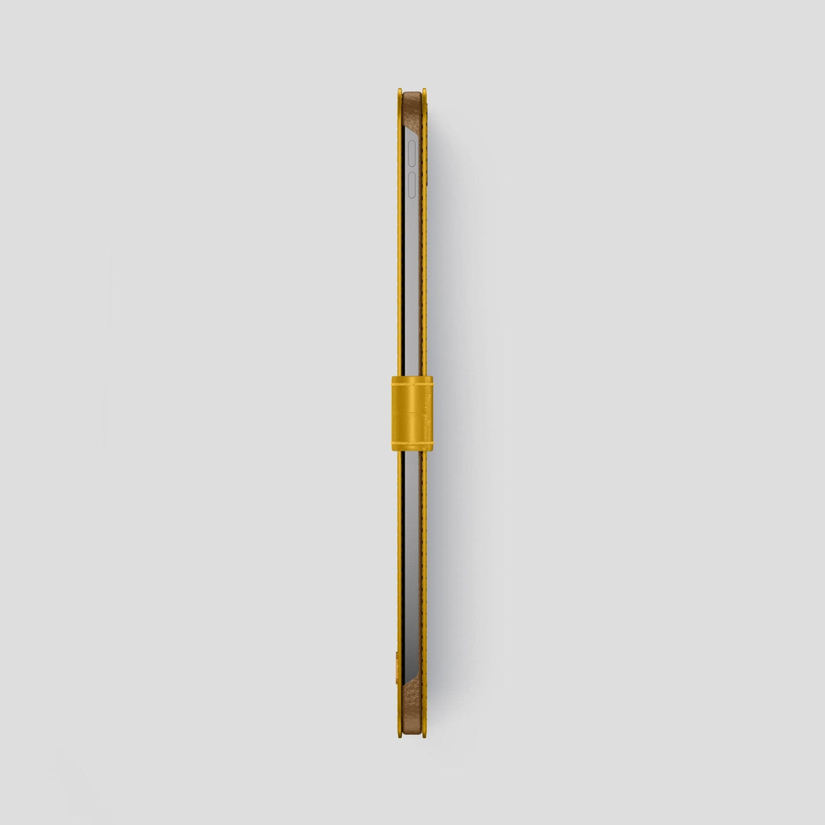 Yellow iPad Pro 12.9-inch Folio Case Alligator with Gold Metal -3 | Yellow-Gold