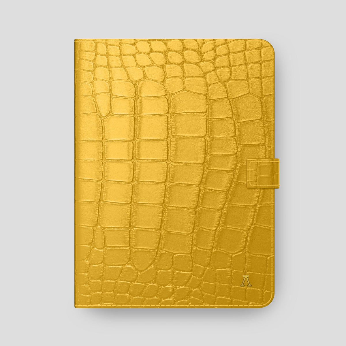Yellow iPad Pro 12.9-inch Folio Case Alligator with Gold Metal -4 | Yellow-Gold