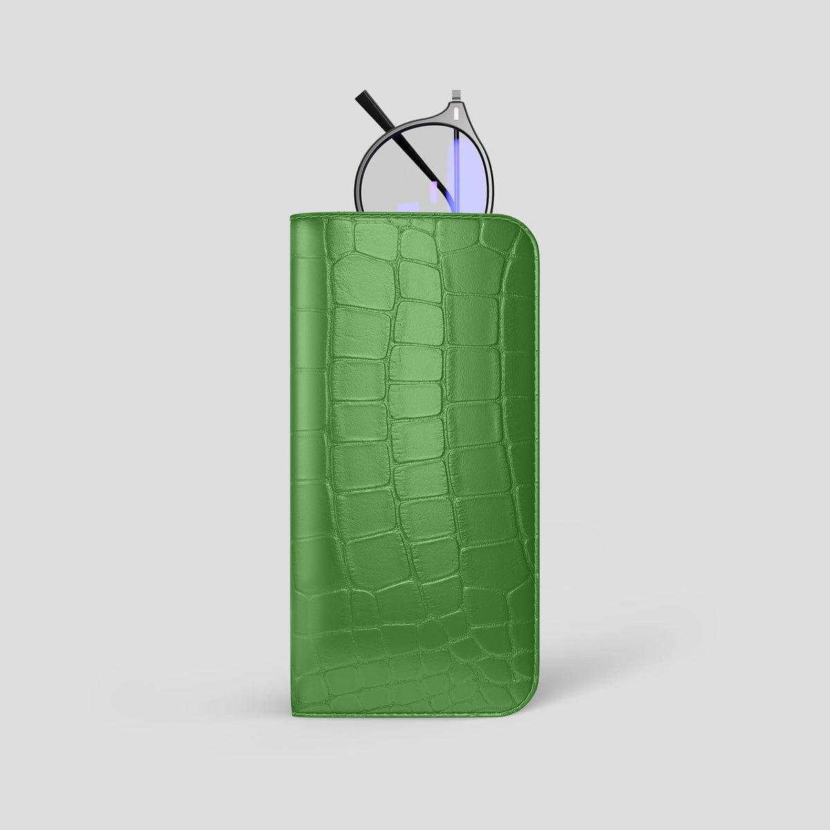 Apple-Green Glasses Case Alligator -1 | Apple-Green