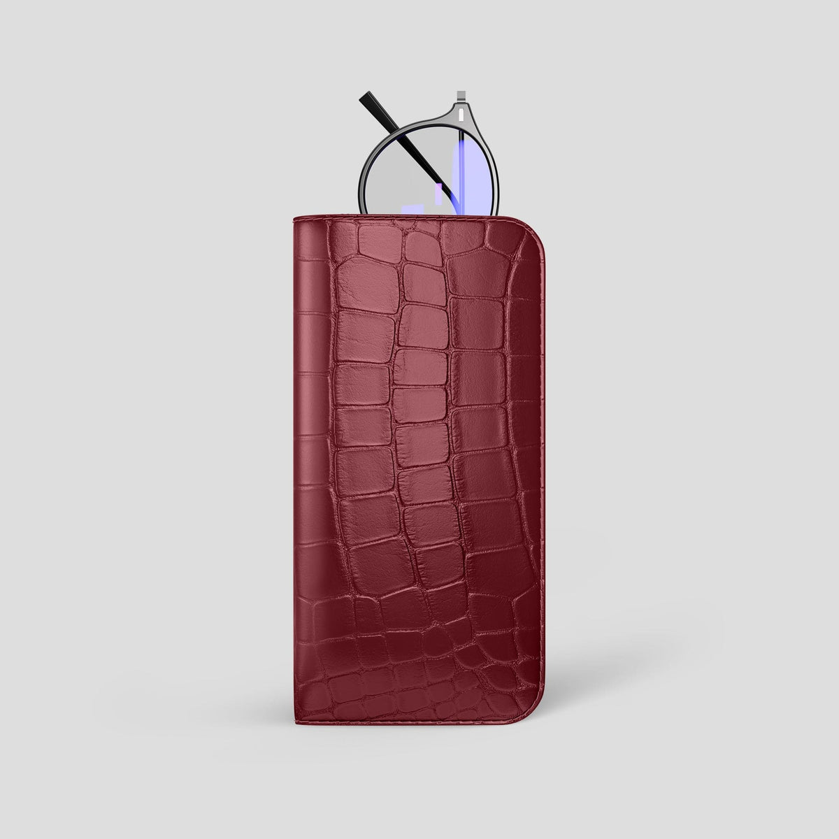 Burgundy Glasses Case Alligator -1 | Burgundy