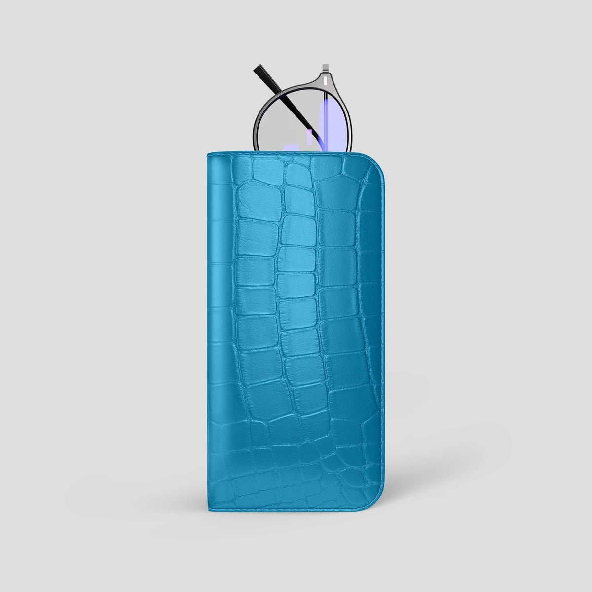 Curaçao-Blue Glasses Case Alligator -1 | Curaçao-Blue