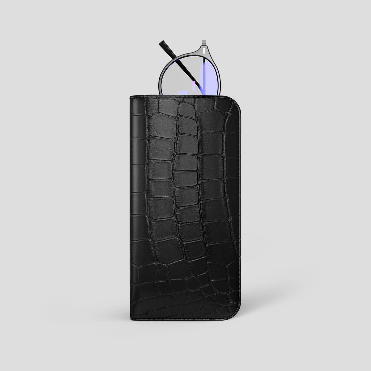 Black Glasses Case Alligator -1 | Black