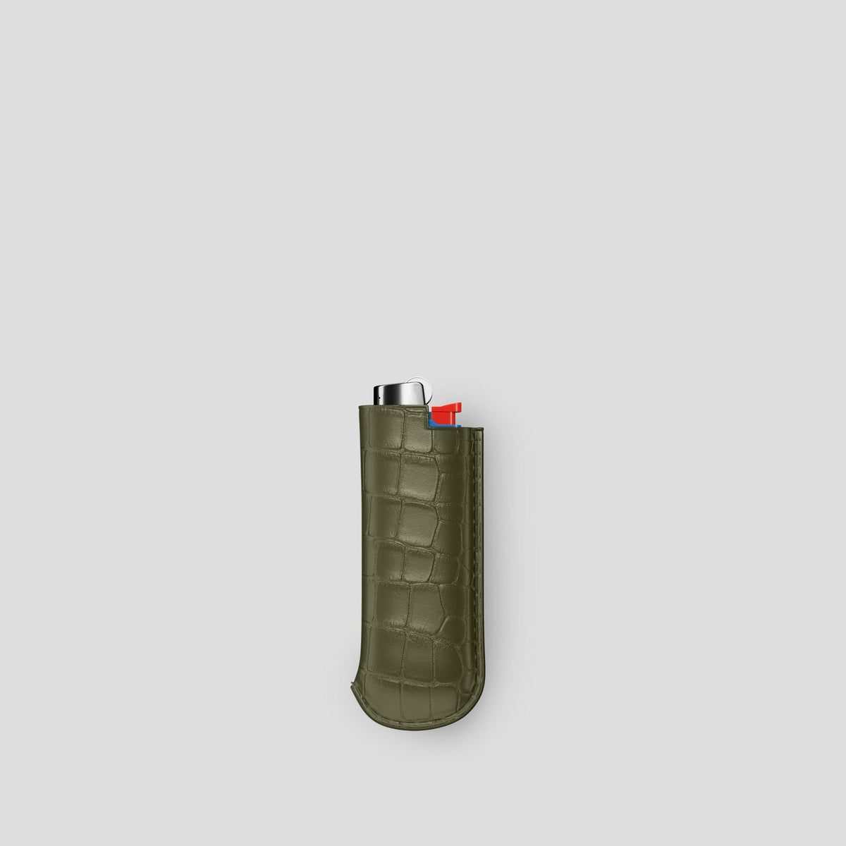 Kaki-Green Lighter Case Alligator -1 | Kaki-Green