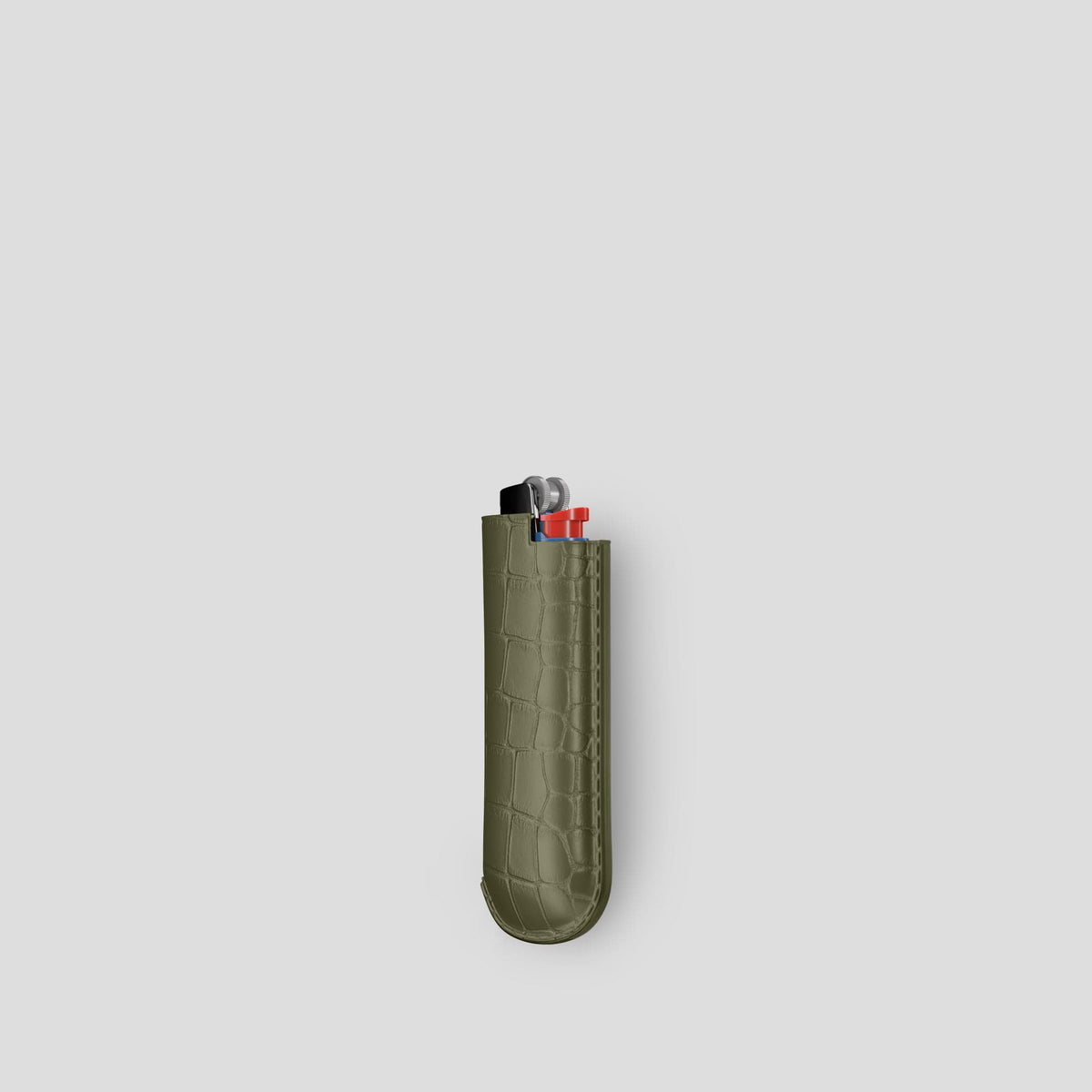Kaki-Green Lighter Case Alligator -2 | Kaki-Green