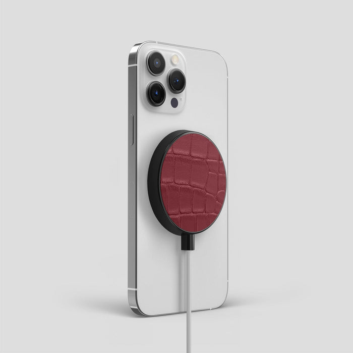 Burgundy MagSafe Charger Alligator -1 | Burgundy