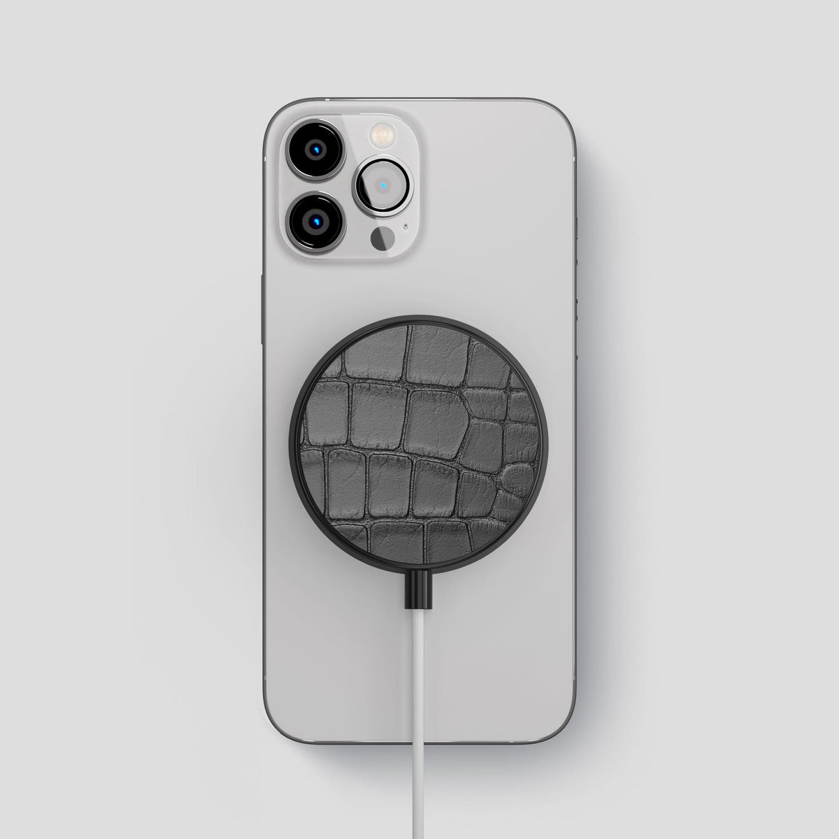 Grey MagSafe Charger Alligator -2 | Grey