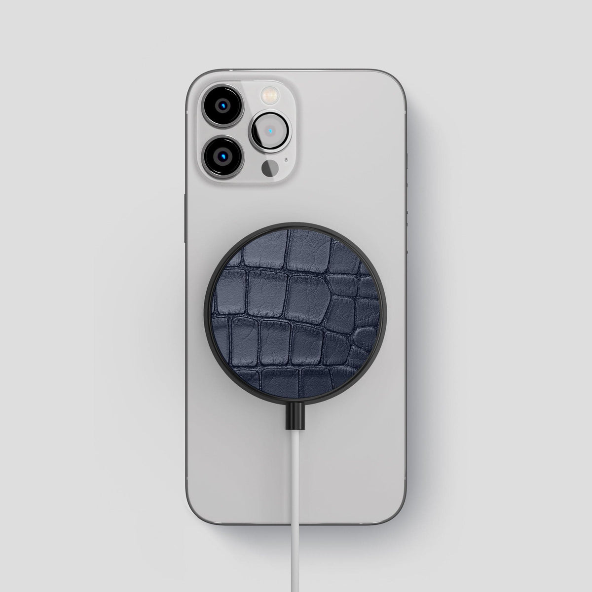 Navy Blue MagSafe Charger Alligator -2 | Navy-Blue