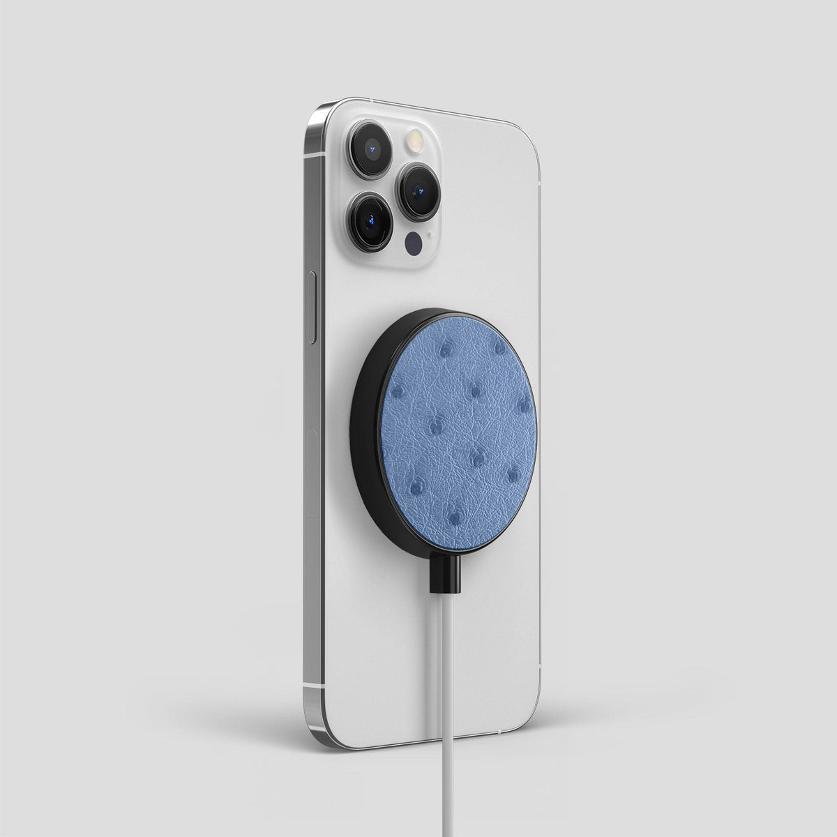 Navy-Blue MagSafe Charger Ostrich -1 | Navy-Blue