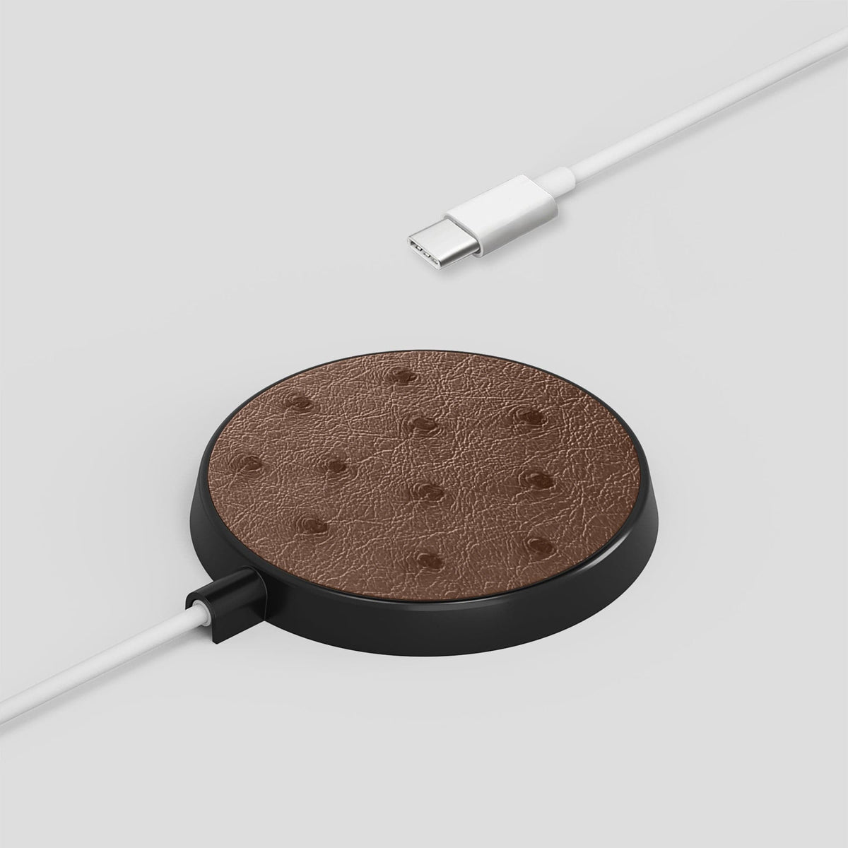 Chocolate MagSafe Charger Ostrich -4 | Chocolate