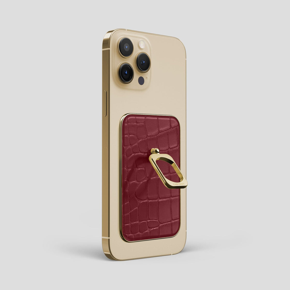 Burgundy MagSafe Ring iPhone 14 Pro Max Alligator with Gold Metal -2 | Burgundy-Gold