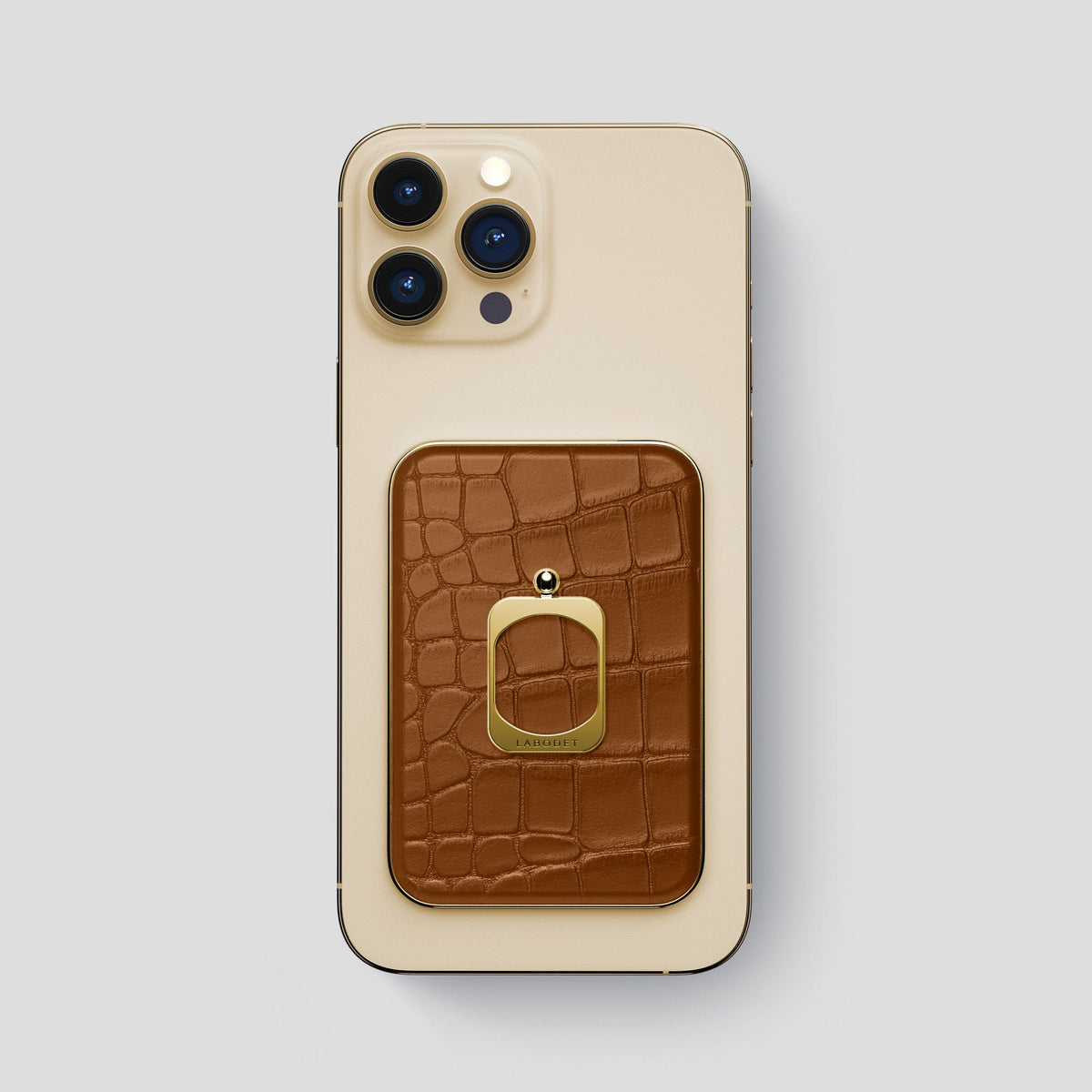 Honey MagSafe Ring iPhone 14 Pro Max Alligator with Gold Metal -1 | Honey-Gold